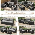 thumbnail image 4 of AECOJOY 7 Pieces Outdoor Furniture Set with Two Storage Boxes, Rattan Wicker Sectional Sofa Couch Patio Conversation Set, Black & Gray, 4 of 6