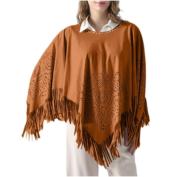 Chal de invierno para mujer, color liso, de gamuza, con flecos, bufanda chal para mujer