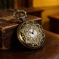 thumbnail image 4 of VIGOROSO Vintage Pocket Watch for Men Women Exquisite Vine Carving Quartz Fob Watches with Chain, 4 of 9