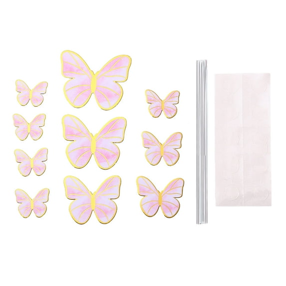 Kripyery Cake Topper Anti-fall Innovative Lightweight Realistic Butterfly Baking Insert Card Party Decor