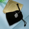thumbnail image 3 of Floral Personalized Monogram Necklace in Sterling Silver or 14K Gold Plated Sterling Silver, 3 of 4