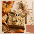 thumbnail image 4 of 3.9 Inch Vintage Patchwork Ghost Decor Halloween Resin Ghost with Pumpkin Cute Rustic Fall Farmhouse Tabletop Figurine Decoration Accent for Home, 1Pack, 4 of 11