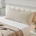 thumbnail image 5 of White Swan Body Pillow Cover 20x54, Farmhouse Solid Beige Color Modern Art Decorative Pillowcase with Zipper, Microfiber Pillow Protector, Soft Breathable Long Lumbar Pillowcases for Women, 5 of 9