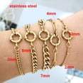 thumbnail image 3 of QMHJE Anchor Clasp Bracelet Women Men Stainless Steel Twist Rope Chain Sailor Wheel Geometric Link Basic DIY Gold Silver Color SH, 3 of 7