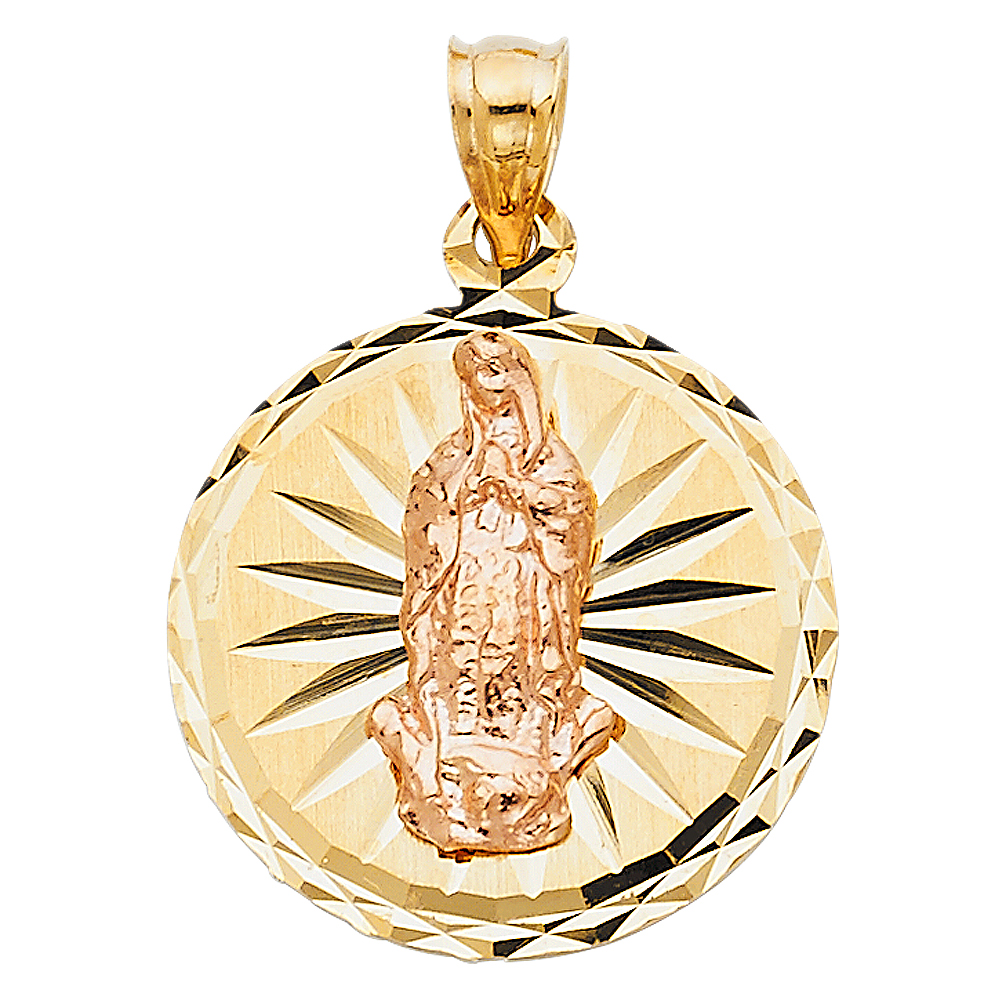 FB Jewels 14K White Yellow And Rose Tri Color Gold Our Lady Of ...