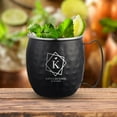 thumbnail image 6 of PERSONALIZED Stylish Bridesmaid Ultimate Gift: Custom Engraved Moscow Mule Mugs with Classic Round Rolled Rim and Sturdy Handle, Hammered Black Finish 16 oz, Set of 2, Geometric, 6 of 9