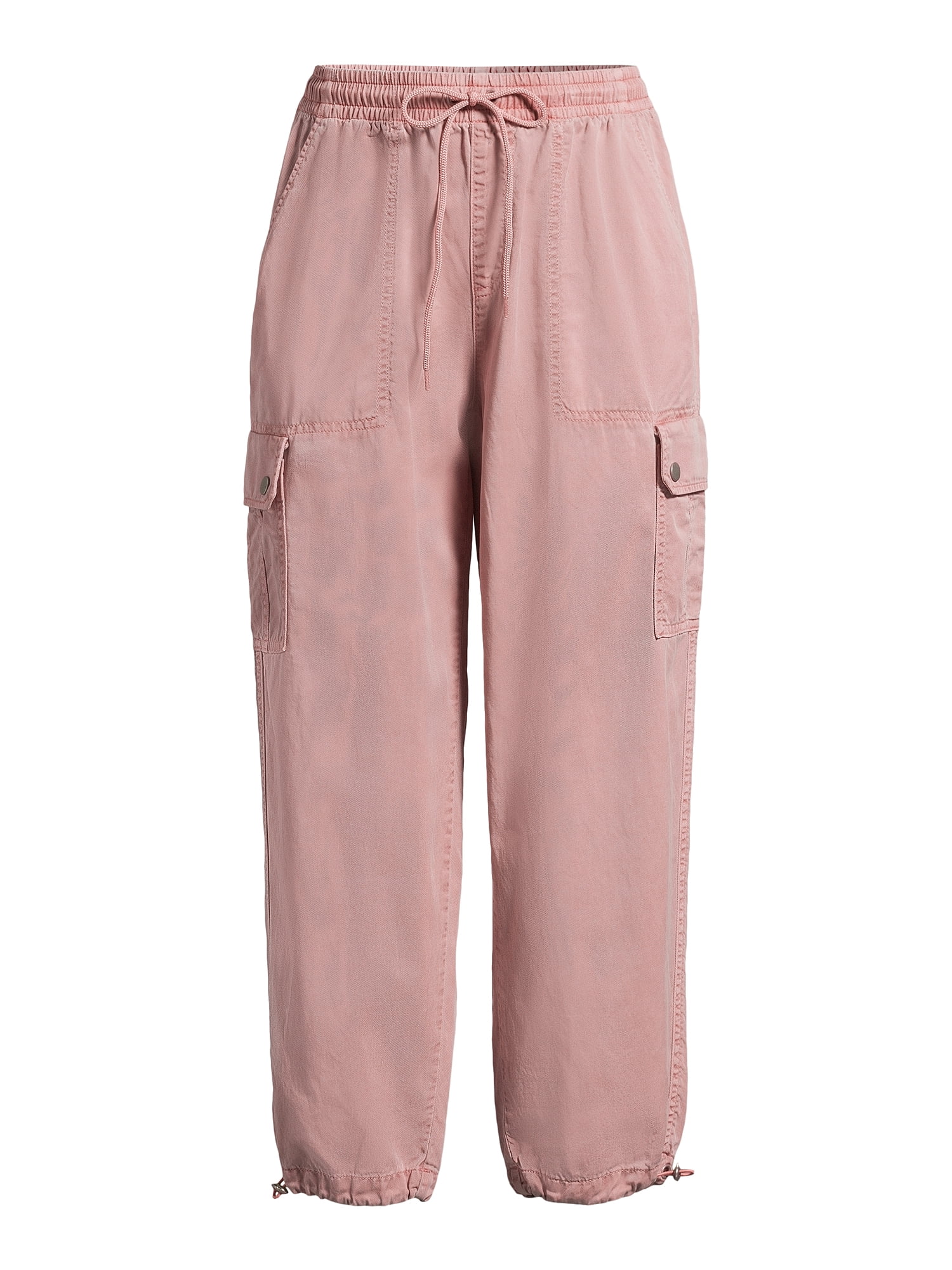 Time and Tru Women's Parachute Cargo Jogger Pants, 26", 27", 28" Inseam, Sizes XS-XXXL