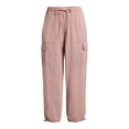thumbnail image 5 of Time and Tru Women's Parachute Cargo Jogger Pants, 26", 27", 28" Inseam, Sizes XS-XXXL, 5 of 6