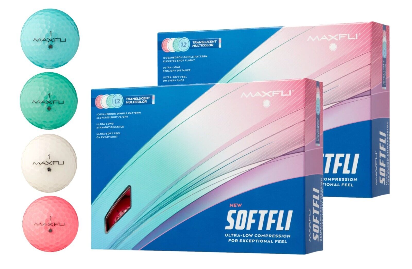 Maxfli 2023 SoftFli Matte Golf Balls MULTICOLOR Ultra Low Compression