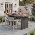 thumbnail image 2 of Avaloomia Home Outdoor Bar Stools Set of 4, 29.5" Plastic Bar Stools with Back No Assembly Stackable Counter Barstool for Kitchen Patio Backyard, Light Gray, 2 of 7