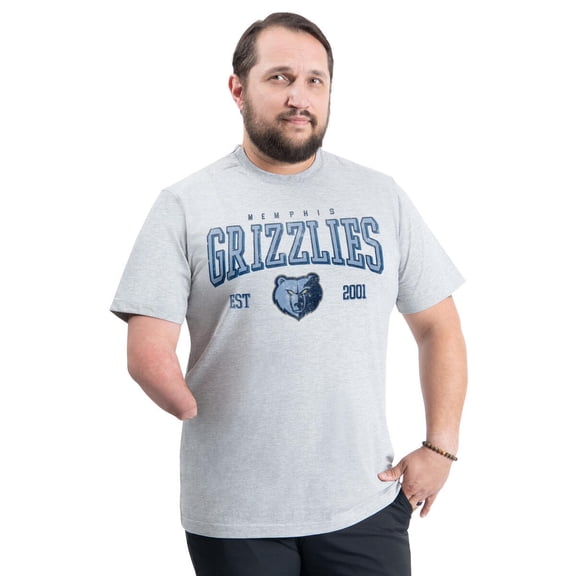 Men's G-III Sports by Carl Banks Gray Memphis Grizzlies Adaptive Classic Team Spirit Short Sleeve T-Shirt
