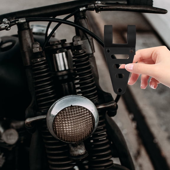 PBPBOX 1Pair Black Motorcycle Headlight Bracket Sturdy Metal Mount for Secure Headlamp