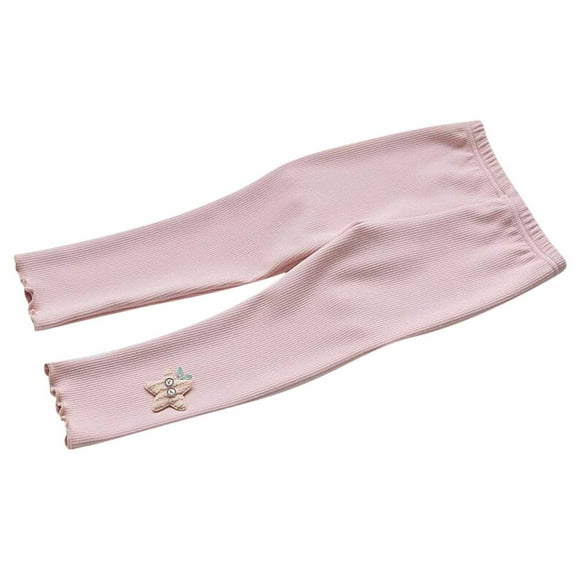 Edvintorg 1-7 Years Winter Leggins for Kids Girl Fashion Toddler Baby Girls Fungus Side Embroidery Cat Leggings Cropped Trousers Warm Leggings Kids Girl