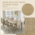 thumbnail image 4 of MAYEERTY Rustic 7-Piece 78.1'' Extendable Dining Table Set with 18'' Removable Leaf, 6 Upholstered Dining Chairs, 2 Built-in Drawers, 4 of 9