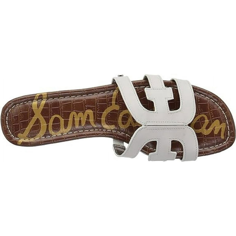 Sam Edelman Womens Bay Flat Sandal 9.5 Bright White Vaquero Saddle