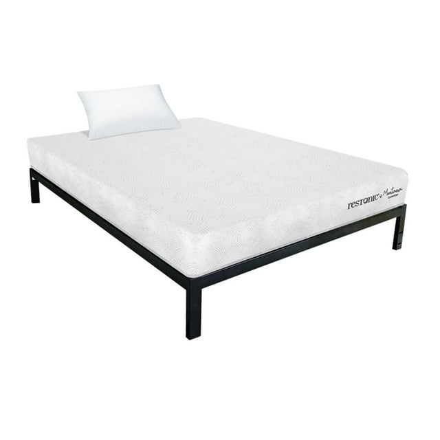 Colchón King Size Restonic Master más Base tubular más Almohada Montana
