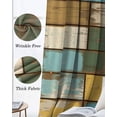 thumbnail image 3 of Brown Blue Vintage Kitchen Curtains Retro Farmhouse Elegant Pastoral Cafe Short Curtains for Bathroom Blackout Window Curtain Grommet Small Window Treatment Drapes for Bedroom Living Room 27.5"x39"x2, 3 of 9