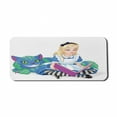 thumbnail image 1 of Alice in Wonderland Computer Mouse Pad, Alice Reading Book Cat Colorful World Happiness Love Character Image, Rectangle Non-Slip Rubber Mousepad X-Large, 35" x 15", Multicolor, by Ambesonne, 1 of 2