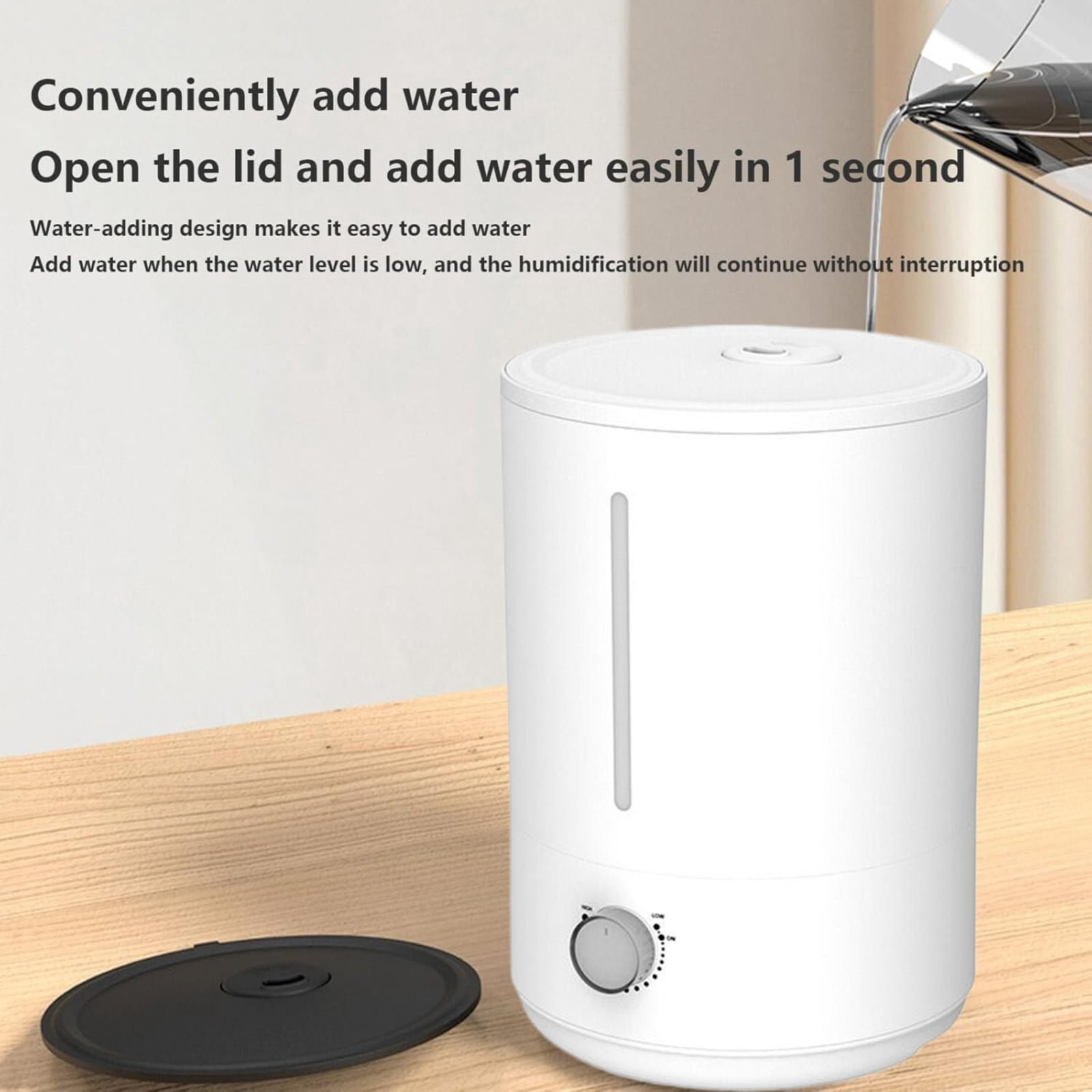 Goowood Humidifiers for Bedroom 4L Cool Mist Humidifier for Large Room Baby Air Humidifier with Essential Oil Diffuser and Night Light