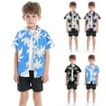 thumbnail image 2 of ibiyuan Kids Clothes 2 Piece Button Down Polo Shirt Polo Shirt + Shorts Lightweight Cute Print Baby Boy Outfits Clothing Set, 2 of 6