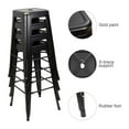 thumbnail image 2 of Lacoo Indoor-Outdoor 30" Modern Tolix Style Metal Backless Light Weight Bar Stools with Square Seat, Black Gold, 2 of 5