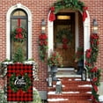 thumbnail image 2 of Merry Christmas Wreath Garden Flag,Happy New Year Red Buffalo Check Plaid Garden Flags for Outside,Vertical Burlap Flags 12x18 Inch Double Sided¡­, 2 of 5