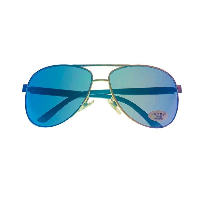 Ellen Tracy Womens Silver Metal Aviator Sunglass, Smoke Lens  display picture 2