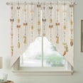 thumbnail image 2 of Easter Swag Valances for Windows 2 Pack, Kitchen Window Curtains 36 Inch Length, Vintage Funny Country Bunny Eggs Cute Bow Beige Privacy Swag Curtains for Living Room/Bathroom with Rod Pocket 36"x36", 2 of 8
