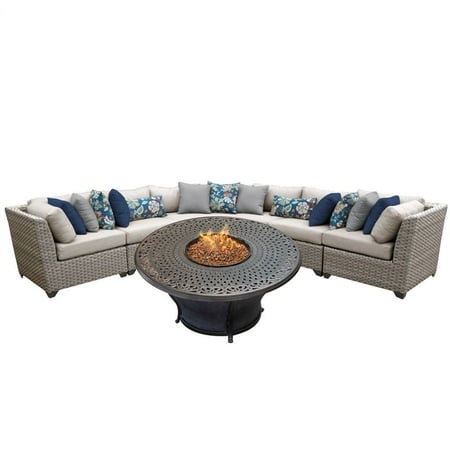 Tk Classics Florence Curved Wicker Patio Set With Charleston Fire Tk Classics Florence Curved Wicker Patio Set With Charleston Fire Pit Table