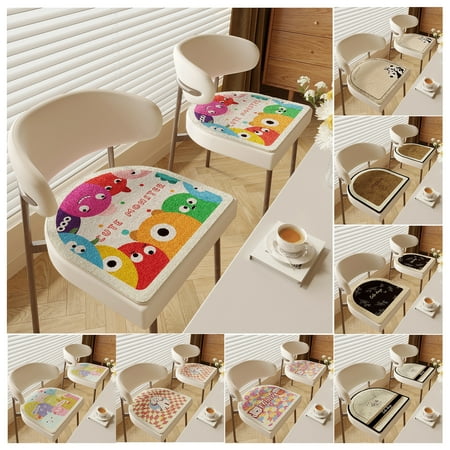 

Taosunzt Winter Warm Horseshoe Shape Chair Pad Hip Protective Soft Printed Seat Cushion Non-slip Kitchen Dining Chair Seat Mat for Living Room Office Classroom Restaurant Style C 40*40cm