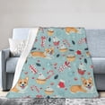 thumbnail image 3 of Cute Christmas Corgi Blanket - Festive Dog Fleece Throw Blanket 50x40, 3 of 6