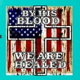 thumbnail image 2 of By His Blood We Are Healed Inspirational/Christian Womens Slim Fit Junior Tee, Tahiti Blue, X-Large, 2 of 5