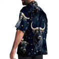 thumbnail image 3 of Taurus Constellation Men's Short Sleeve Beach Shirts, Hawaiian Printed Button Down Summer Casual Unisex Men's Shirts, 3 of 6