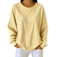 thumbnail image 2 of Maplenight Striped Crewneck Sweatshirts for Women Relaxed Fit Pullover Tops Fall Casual Sweatshirts, 2 of 5
