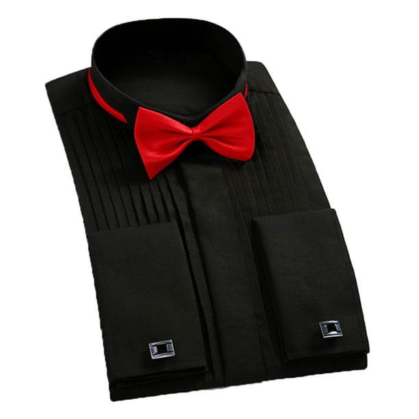 Camisa Delgada Regular Para Hombre, Pajarita, Camisa De Esmoquin Para Boda, Formal, Amigable Con La Piel, Suave Para El Rendimiento ANGGREK Otros