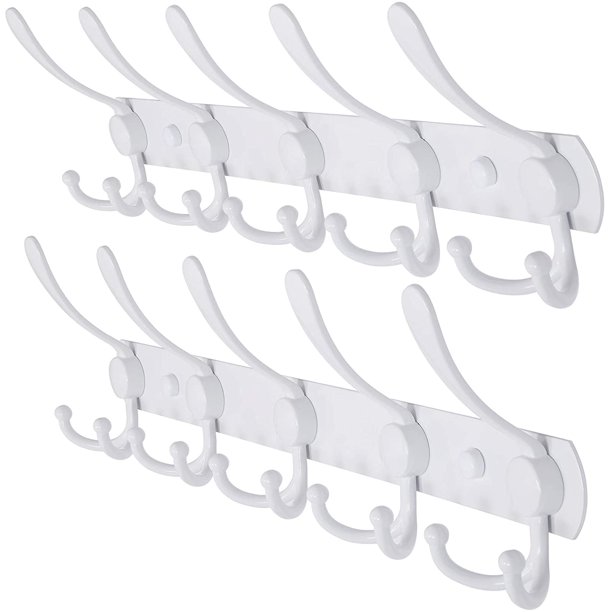 Perchero de pared de metal resistente, percheros para abrigo, sombrero, toalla, monedero Fokelyi WRHS-80-10