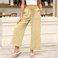 thumbnail image 6 of Mgmyaa Women's Sporty Activewear Jogger Pants Full Length Mid Waist Elastic Waist with Adjustable Waist and Exterior Pockets Relaxed Fit Soft Cotton Blend Trousers for Jogging, 6 of 9