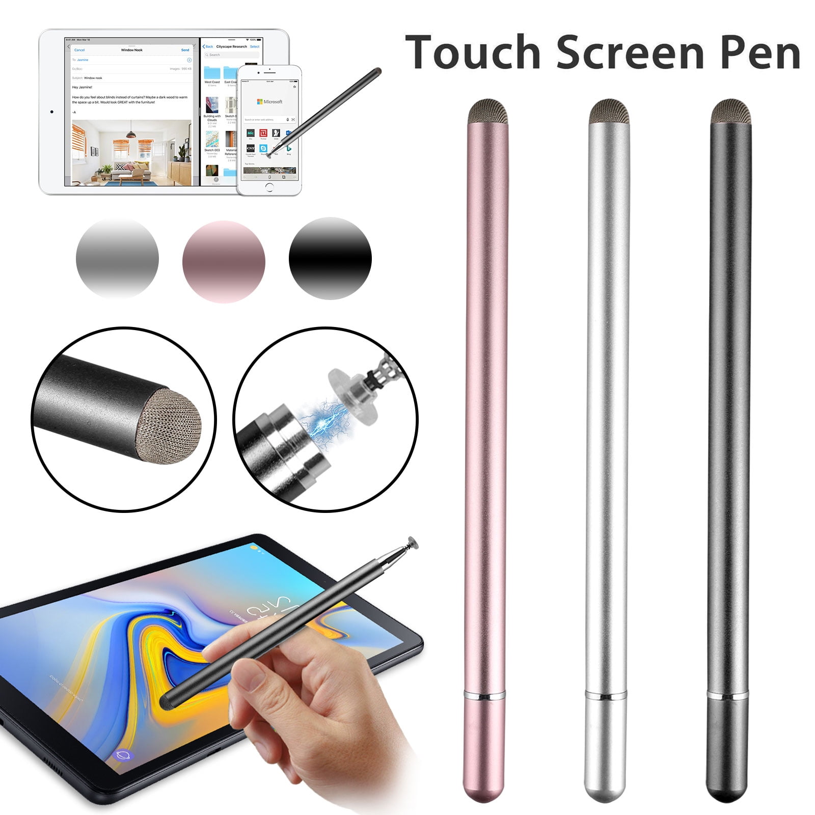 2/1Pcs Stylus Pen, EEEKit 2 in 1 Capacitive Stylus Pens for Touch