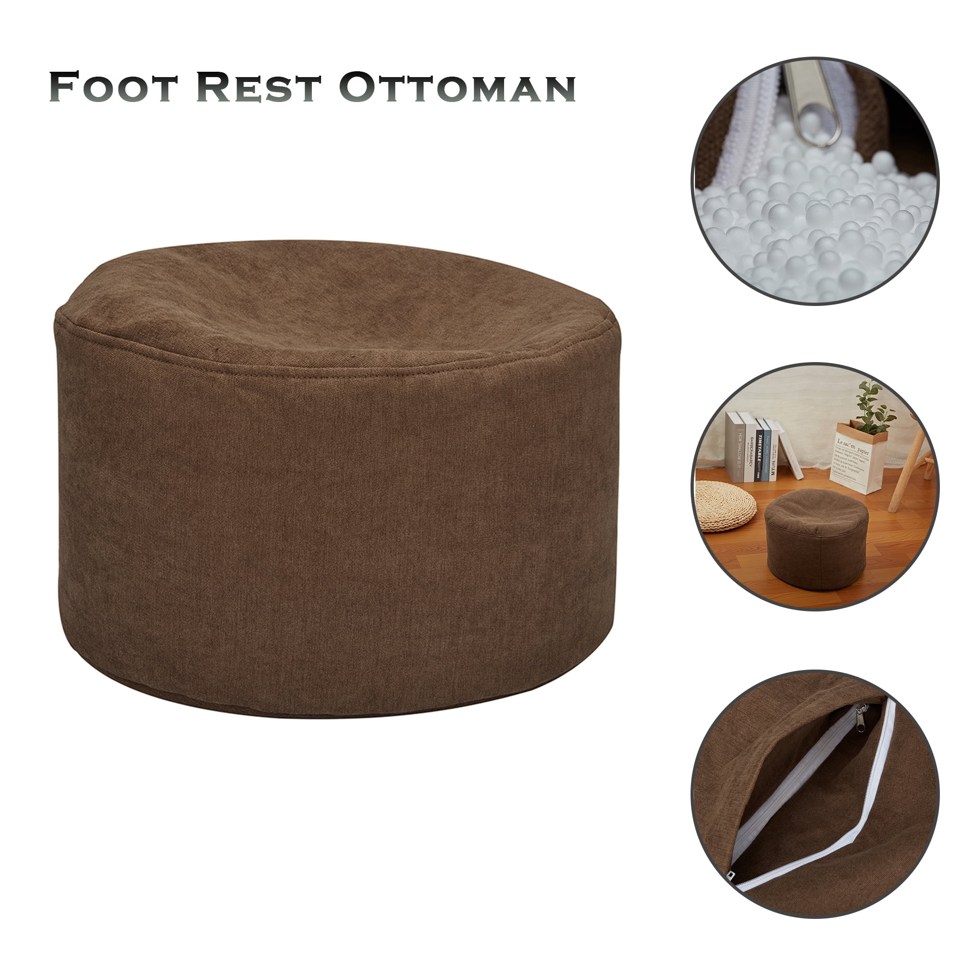 Outdoor Soft Ottoman Or Footstool Bean Bag Ottoman Small Pouf Cover