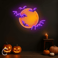 thumbnail image 2 of C-CRAFT Halloween Bat with Moon Neon Sign 40 Inches for Haunted Home Wall Art, Mystical Spooky Illumination, Halloween Decor, 2 of 4