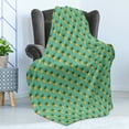 thumbnail image 4 of Fruit Soft Flannel Fleece Throw Blanket, Tropical Pineapples and Leaves Exotic Hawaiian Cuisine Vintage Design, Cozy Plush for Indoor and Outdoor Use, 50" x 70", Turquoise Yellow, by Ambesonne, 4 of 5