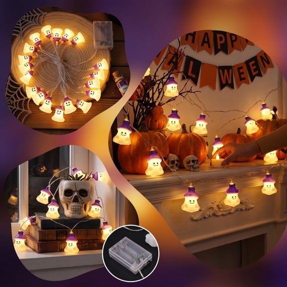 Feledorashia Halloween Decoration String Lights, Halloween Party Lighting, Patio Room Interior Hanging Props, Plastic Material Festive Ambience Lighting for Bar Wedding Festival Decor