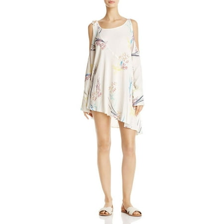 Free People Womens Printed Open Shoulder Tunic