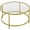 Gold, variant on Topeakmart 36in Modern Round Glass-Top Coffee Table for Living Room, Gold