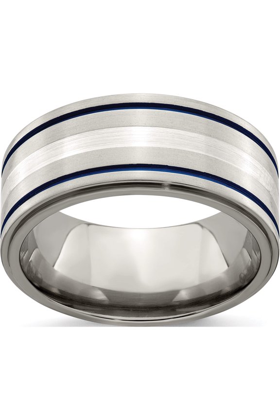 Titanium w/Argentium Sterling Silver Anodized 10mm Band