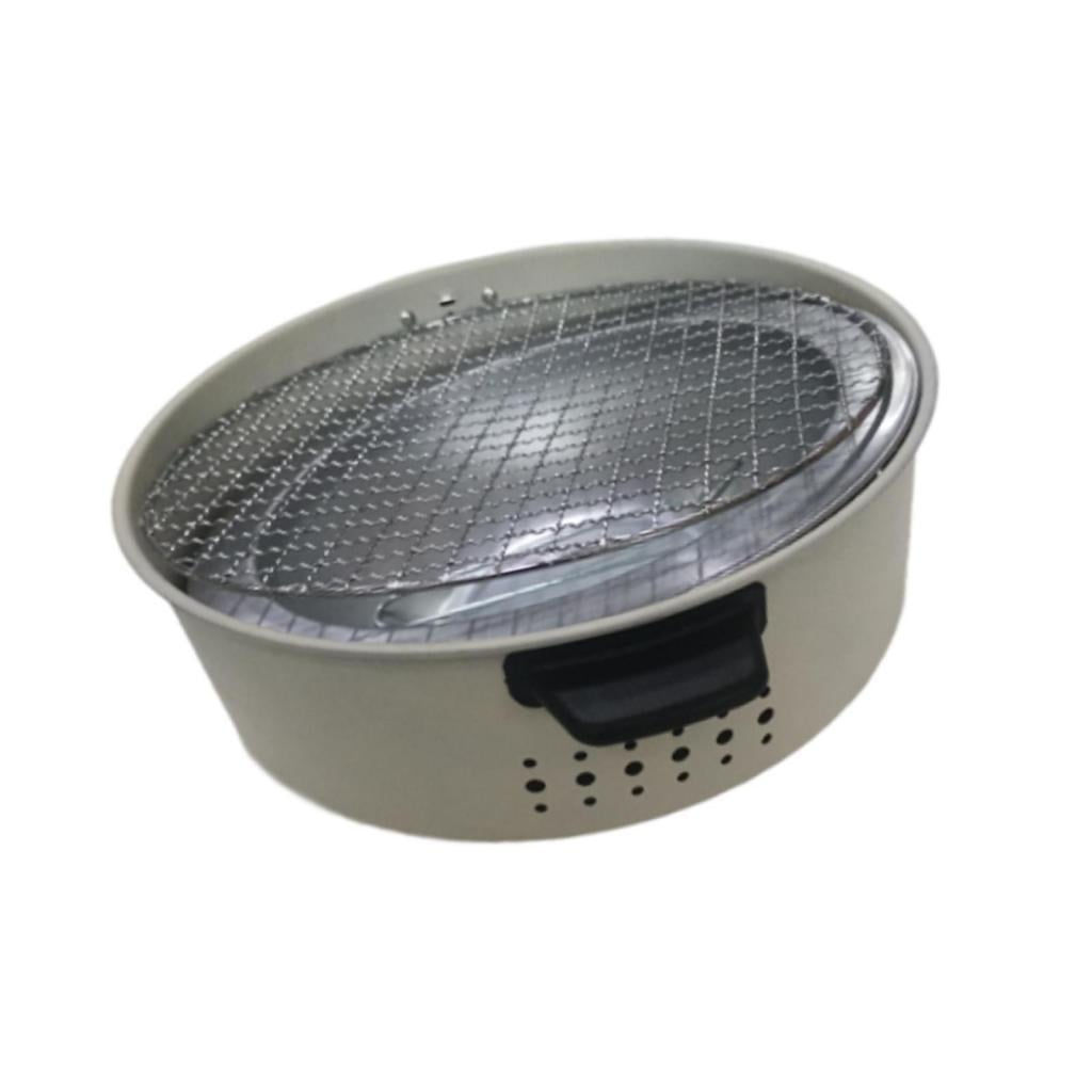 Wswqop Charcoal Grill Round Firepit with Grill Pits Tabletop Stove for Backyard Outdoor