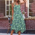 thumbnail image 4 of Summer Beach Dresses for Womens 2026 Plus Size Fashion Print Sleeveless Pocket Irregular Hem Round Neck Dress, 4 of 5