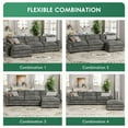 thumbnail image 2 of Furmax 3 Seats L-Shaped Sectional Sofa with Movable Ottoman for Living Room, Fabric Convertible Modular Couch, Gray, 2 of 7