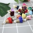 thumbnail image 2 of U8MO 10pc Chiffon Flower Pearl Tassels Jewelry DIY Earrings Accessory charms Pendants-Mixed color (random colors)-10pcs, 2 of 8