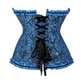 thumbnail image 4 of OYXSER Lingerie for Women Black Corset Top Corset Tops for Women White Corset Brown Corset Womens Corset Top Ladies Bustier Boned with Bow Tie Front Vintage Solid Color Girdle for Women, Blue XS, 4 of 5